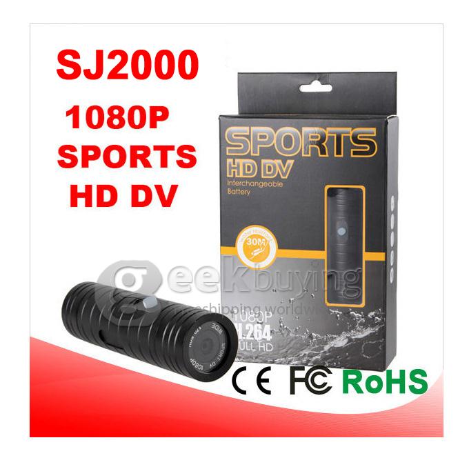 SJ2000 170A+ Wide Angle Lens 12MP 1080P H.264 Outdoor Waterproof Sports HD DV with Mic and Lithium Battery for Windows 2000 XP Vista 7 Black