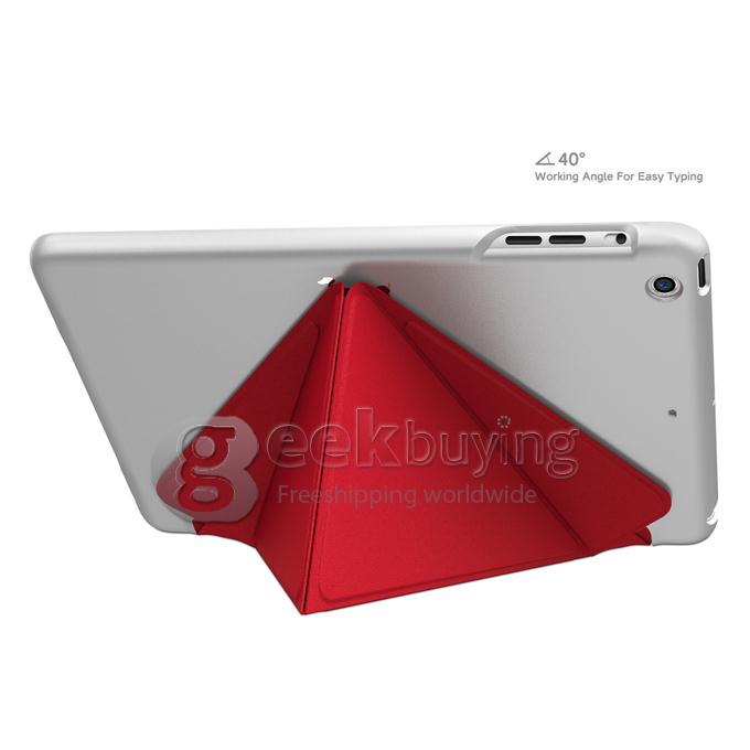 HOTGO M1 PU Leather with Plastic Protective Case for iPad mini - Red