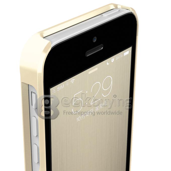 HOTGO Aluminum Alloy Protective Cover Case for iPhone 5/5S - Gold
