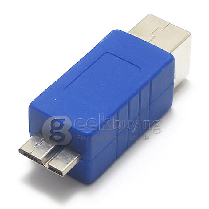 USB 3.0 Micro B Male to B Female Adapter -Blue