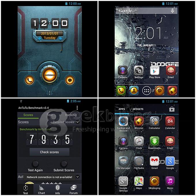 DOOGEE DG150 MTK6572 Dual Core 1.2GHz 3.5Inch Android 4.2 OS Smartphone 512MB RAM 4GB ROM IPS Srceen Dual Camera 3G GPS - Black and Green