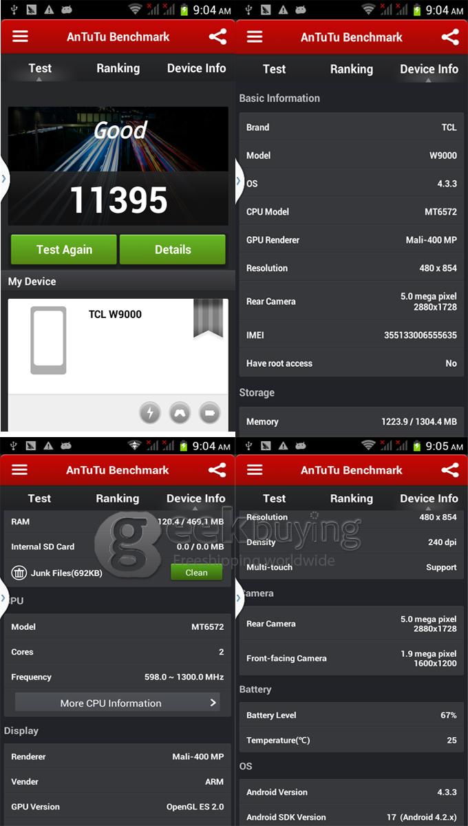 H9007 4.7Inch MTK6572 Dual Core SmartPhone FWVGA Screen 512MB/4GB 5.0MP Camera Android 4.2 with 3G/GPS/Air Gesture