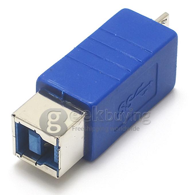 USB 3.0 Micro B Male to B Female Adapter -Blue