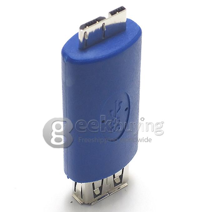 USB 3.0 Micro B Male to A Female Adapter -Blue