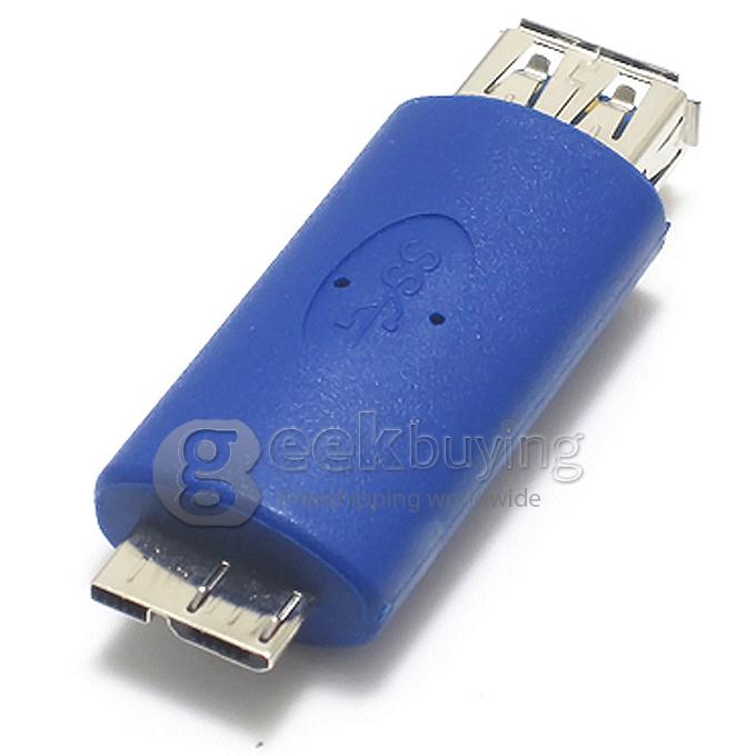 USB 3.0 Micro B Male to A Female Adapter -Blue
