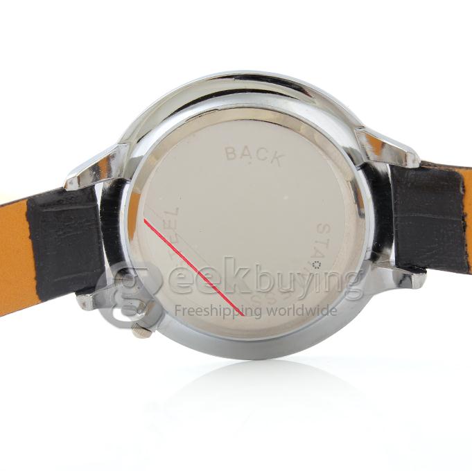 Rocky L309 Round Dial Women Wrist Watch with Leather Watchband - Black