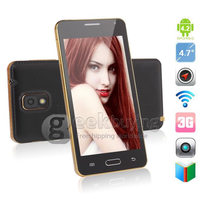 H9007 4.7Inch MTK6572 Dual Core SmartPhone FWVGA Screen 512MB/4GB 5.0MP Camera Android 4.2 with 3G/GPS/Air Gesture