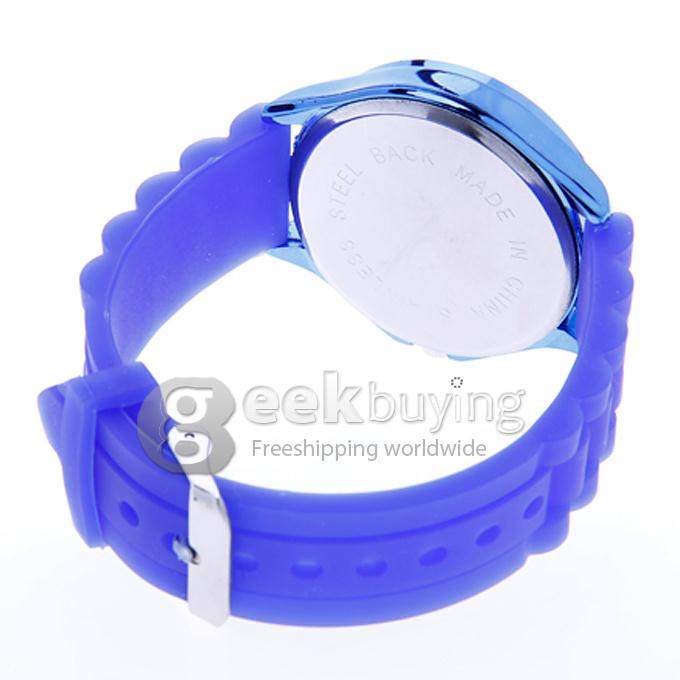 WOMAGE 9665 Fashionable Quartz Wrist Watch with Silicone Watchband - Blue
