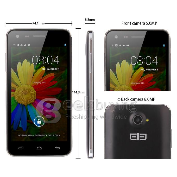 Elephone P7 mini MTK6582 Quad core 1.3GHz 5.0Inch Smart Phone Android 4.2 OS 1GB RAM 4GB ROM IPS QHD Screen 8.0MP 3G GPS OTG - Black