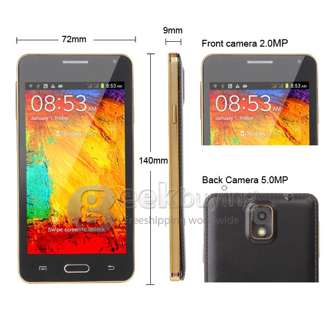 H9007 4.7Inch MTK6572 Dual Core SmartPhone FWVGA Screen 512MB/4GB 5.0MP Camera Android 4.2 with 3G/GPS/Air Gesture
