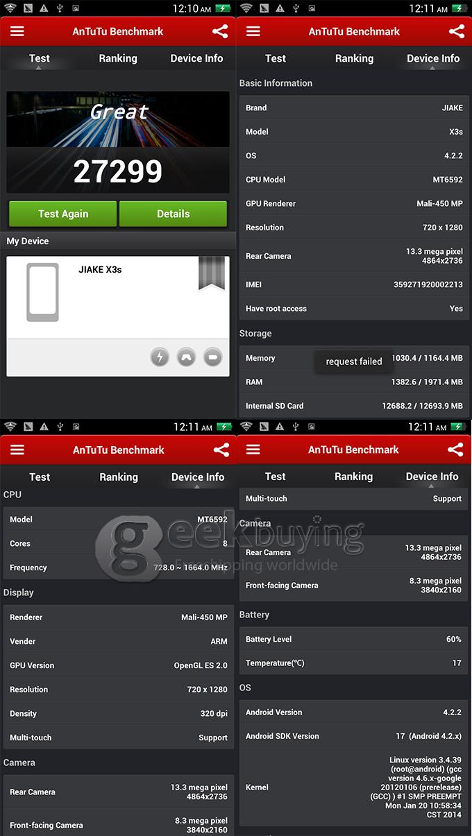 JIAKE X3S MTK6592 Octa Core 1.7GHz 5Inch Android 4.2 OS Smartphone 2GB 16GB Air Gesture Silver