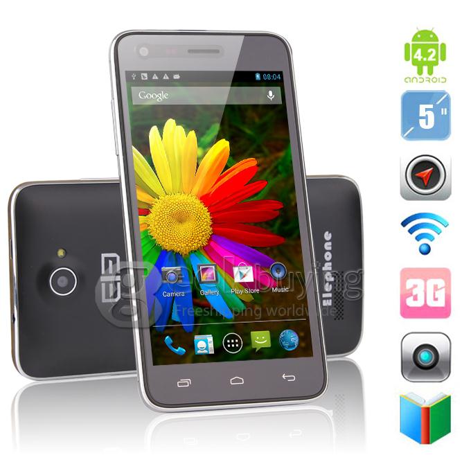 Elephone P7 mini MTK6582 Quad core 1.3GHz 5.0Inch Smart Phone Android 4.2 OS 1GB RAM 4GB ROM IPS QHD Screen 8.0MP 3G GPS OTG - Black