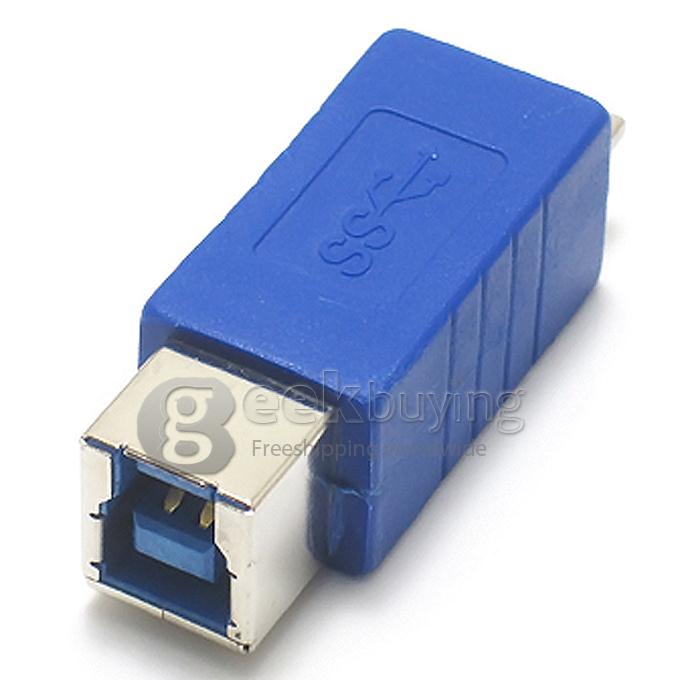 USB 3.0 Micro B Male to B Female Adapter -Blue