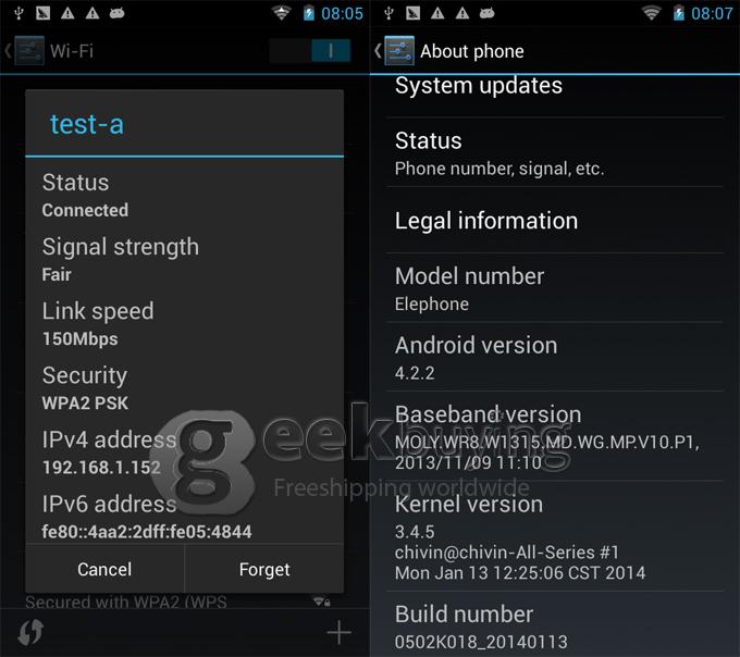 Elephone P7 mini MTK6582 Quad core 1.3GHz 5.0Inch Smart Phone Android 4.2 OS 1GB RAM 4GB ROM IPS QHD Screen 8.0MP 3G GPS OTG - Black