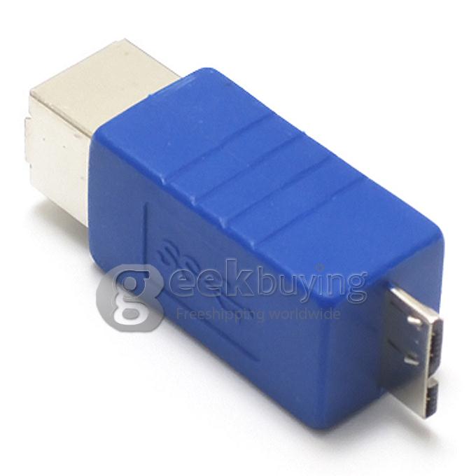 USB 3.0 Micro B Male to B Female Adapter -Blue