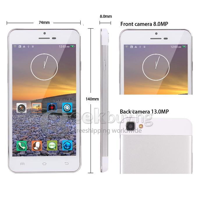 JIAKE X3S MTK6592 Octa Core 1.7GHz 5Inch Android 4.2 OS Smartphone 2GB 16GB Air Gesture Silver