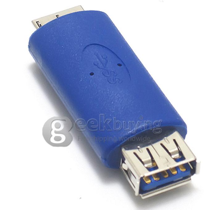 USB 3.0 Micro B Male to A Female Adapter -Blue