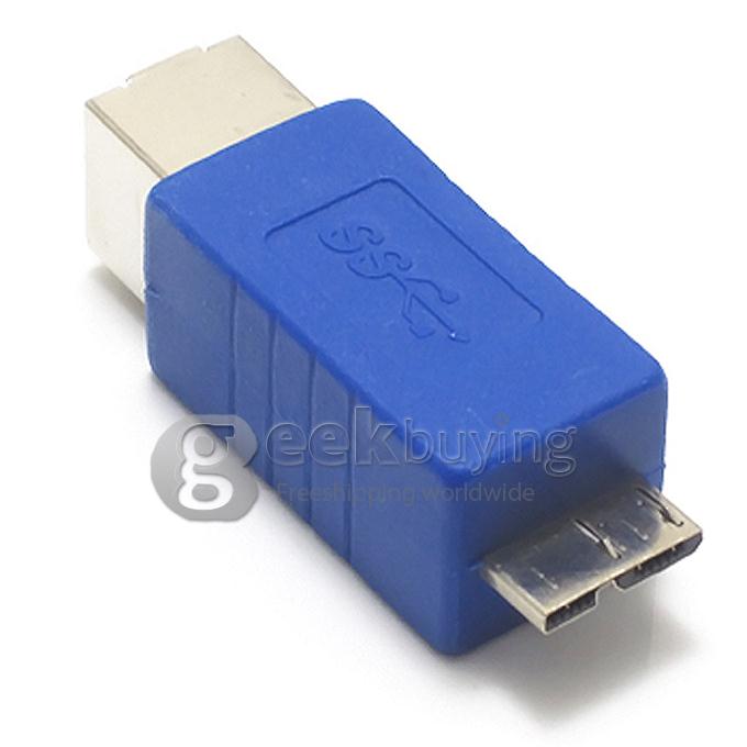 USB 3.0 Micro B Male to B Female Adapter -Blue