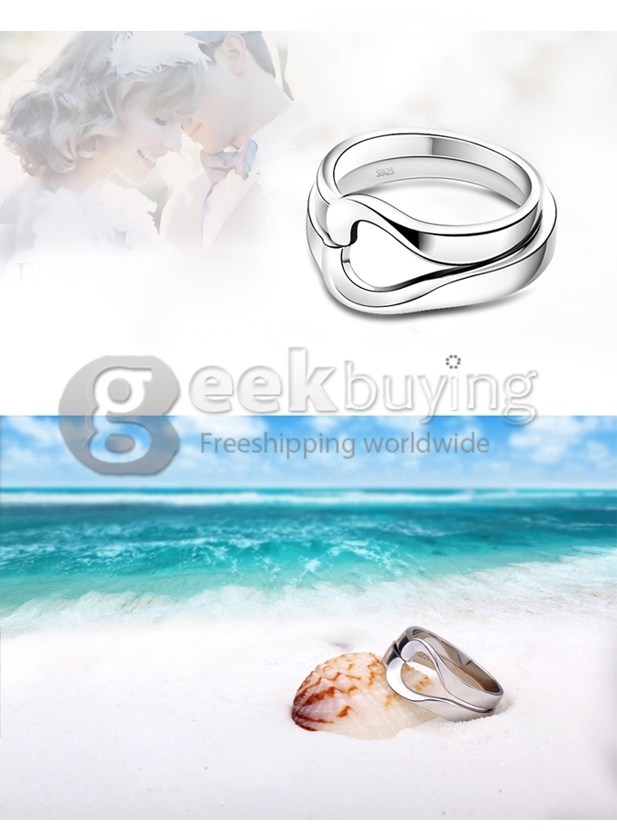 Fashion Sterling Silver Platinum Plating Crescent Finger Ring for Women - 8 Size