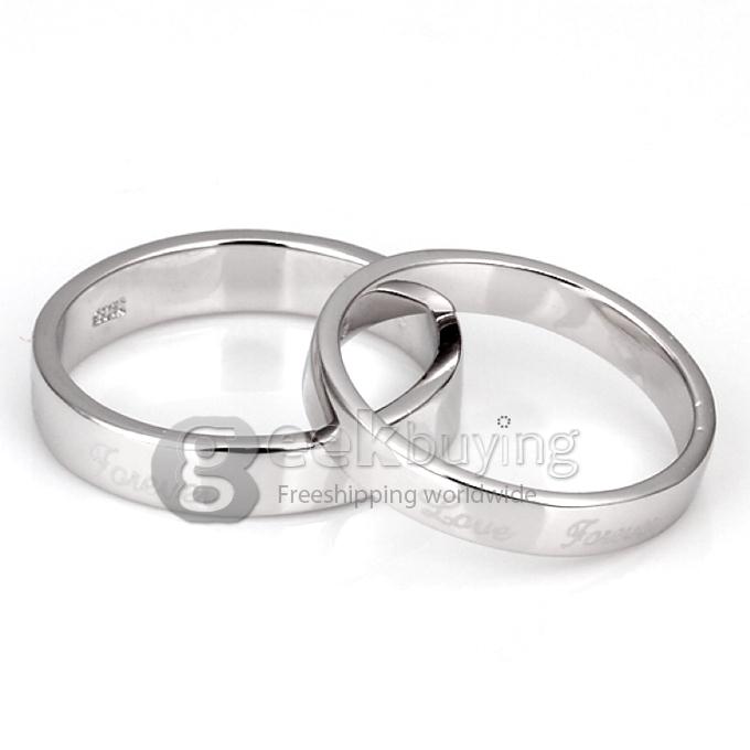 Fashion Silver Love Forever Finger Ring for Men - 12 Size