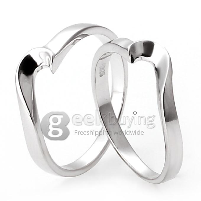 Fashion Sterling Silver Platinum Plating Crescent Finger Ring for Women - 8 Size