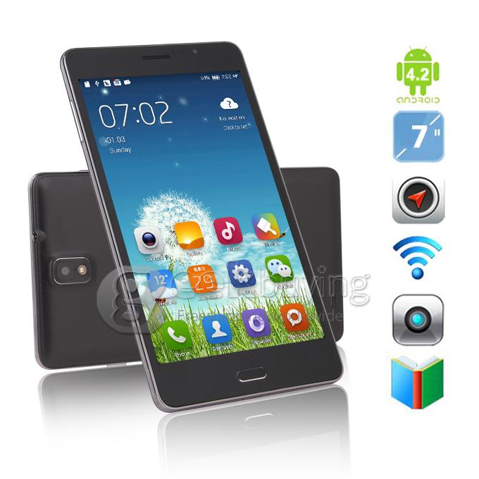 K7 MTK6592 1.7GHz 7 inch Phone Tablet PC Android 4.2 Octa-Core IPS Capacitive Touch Screen 1280*800 2G/4GB with Leather Case - Black