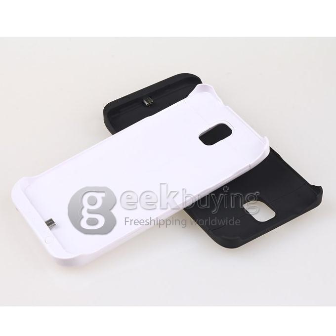 White Samsung Galaxy NOTE 3 III N9000 3800mAh Portable USB External Rechargeable Backup Battery Case
