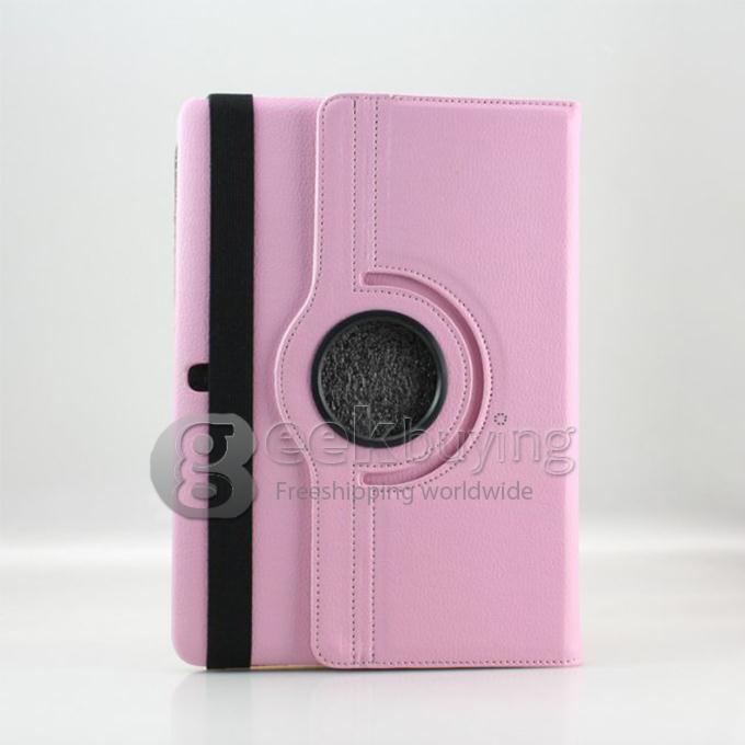 360 Rotating Leather Case Cover Stand for Samsung Galaxy Tab Pro 10.1 T520 - Pink