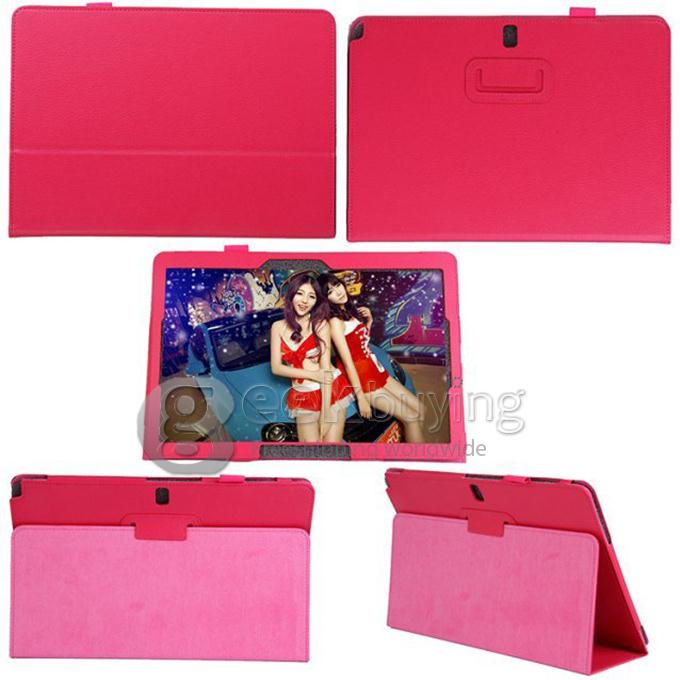Lichi Pattern Leather Case Cover for Samsung Galaxy Note Pro 12.2 P900 P901 - Rose