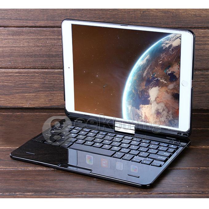 Z66 360 Swivel Rotating Stand Case Cover + Bluetooth Keyboard for iPad Air/iPad 5 - Black