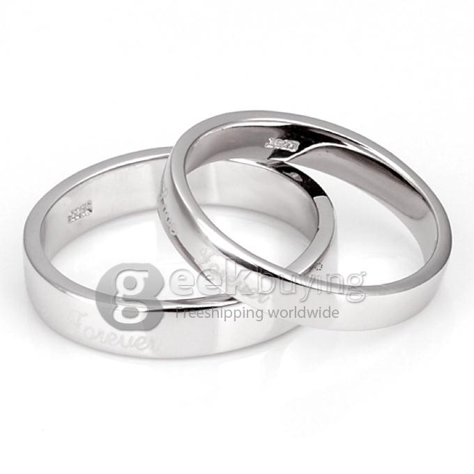 Fashion Silver Love Forever Finger Ring for Men - 10 Size