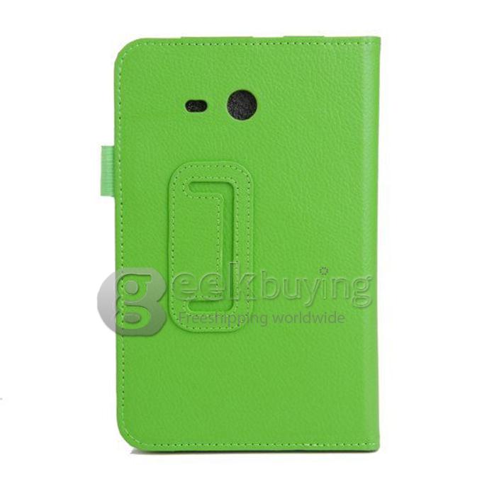PU Leather Stand Flip Case Cover for Samsung Galaxy Tab 3 7.0 Lite T110 - Green