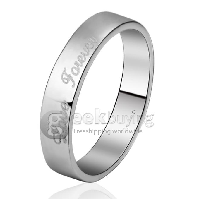 Fashion Silver Love Forever Finger Ring for Men - 12 Size