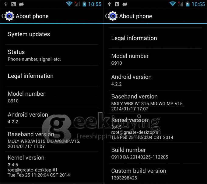JIAKE G910W 5.0inch MTK6572 Dual Core Smartphone Android 4.2 OS 3G-white