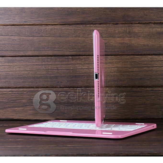 Z66 360 Swivel Rotating Stand Case Cover + Bluetooth Keyboard for iPad Air/iPad 5 - Pink