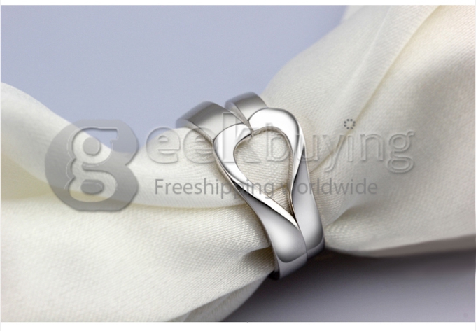 Fashion Sterling Silver Platinum Plating Crescent Finger Ring for Women - 8 Size