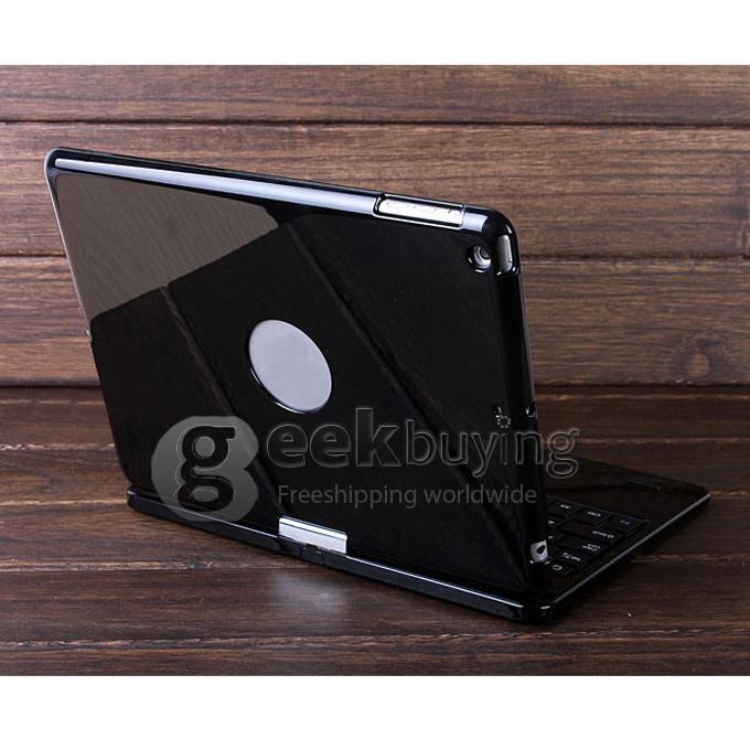 Z66 360 Swivel Rotating Stand Case Cover + Bluetooth Keyboard for iPad Air/iPad 5 - Black