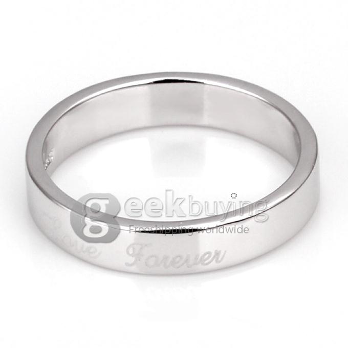 Fashion Silver Love Forever Finger Ring for Men - 12 Size