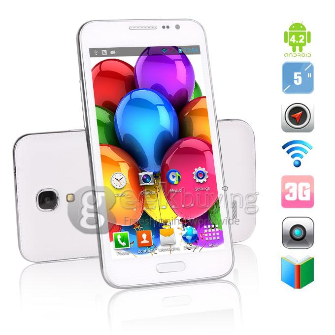 JIAKE G910W 5.0inch MTK6572 Dual Core Smartphone Android 4.2 OS 3G-white