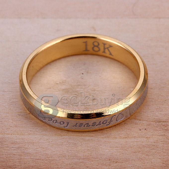 Fashion Gold and Silver Forever Love Steel Couple Ring for Men 8 Size