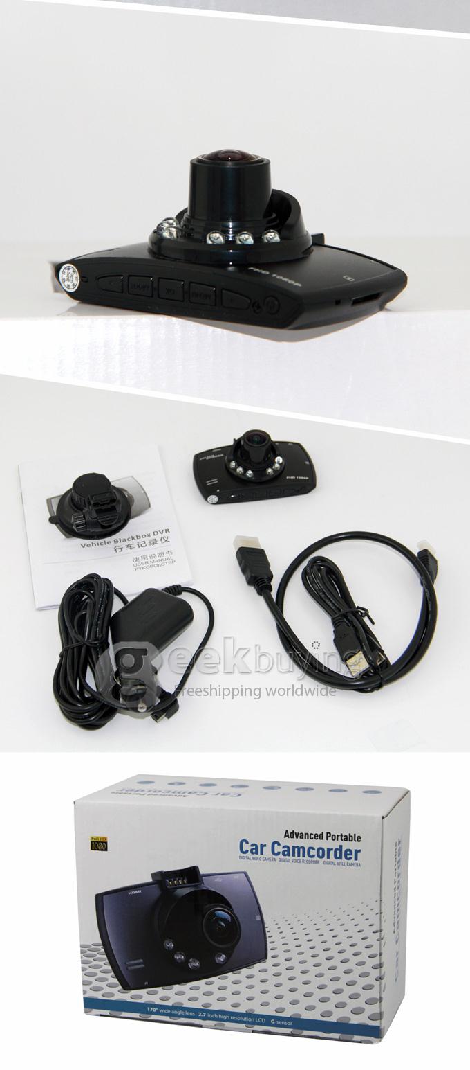 G30 Novatek 96650 FULL HD 1080P H.264 4X Digital Zoom 2.7 Inch 170 Degrees Wide Angle Lens Car DVR with G-sensor and Motion Detection