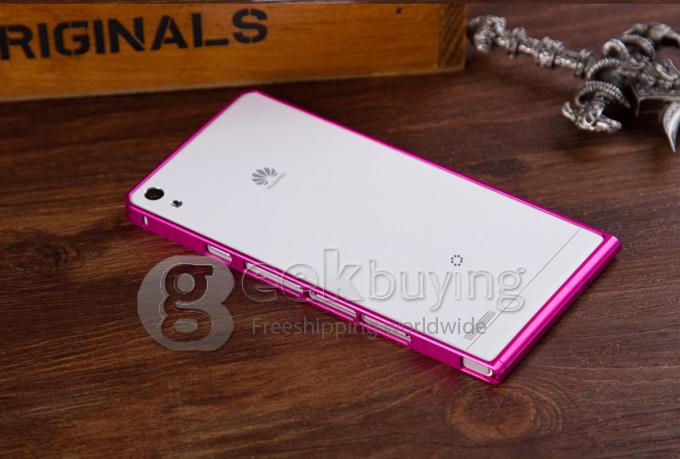 High Quality Ultra Thin Aluminum Bumper Metal Case for HuaWei Ascend P6 - Rose