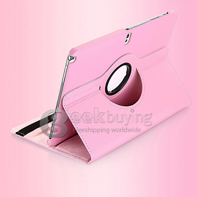360 Rotating Leather Case Cover Stand for Samsung Galaxy Tab Pro 10.1 T520 - Pink