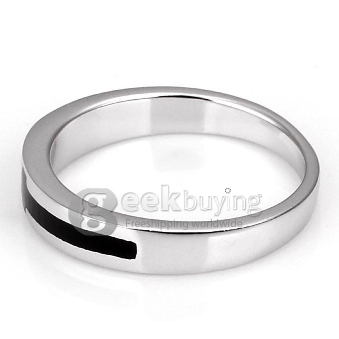 Fashion Black Cross Copper-nickel Alloy Couple Ring for Women - 5 Size
