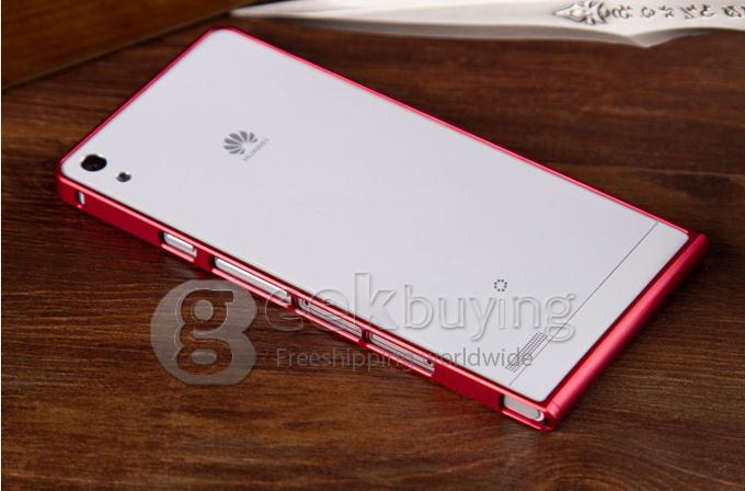 High Quality Ultra Thin Aluminum Bumper Metal Case for HuaWei Ascend P6 - Red