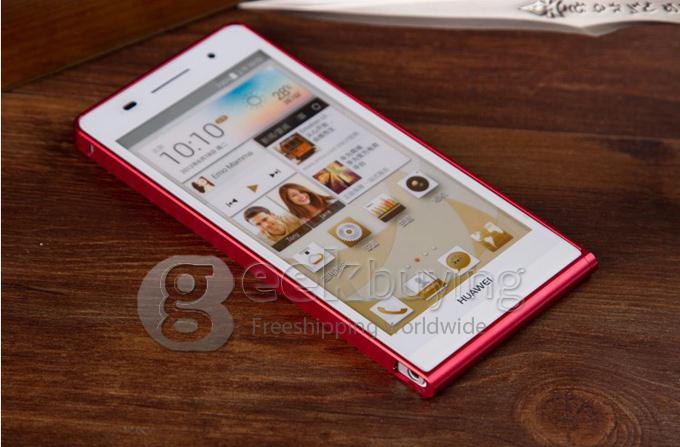 High Quality Ultra Thin Aluminum Bumper Metal Case for HuaWei Ascend P6 - Red