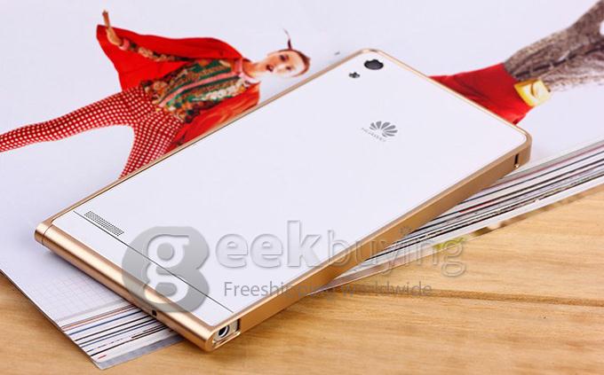 High Quality Ultra Thin Aluminum Bumper Metal Case for HuaWei Ascend P6 - Gold