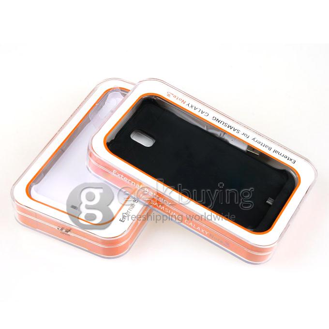 White Samsung Galaxy NOTE 3 III N9000 3800mAh Portable USB External Rechargeable Backup Battery Case