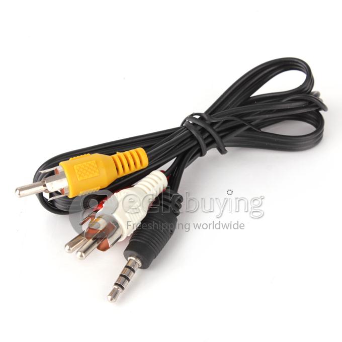 0.6M 3.5 mm Jack to 3 RCA Adapter Cable Male to Male Audio Video Cable