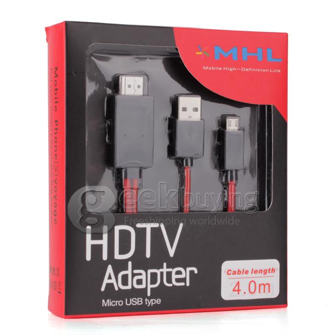 4M Micro USB MHL(5P) Male to HDMI Male Cable for Smartphone